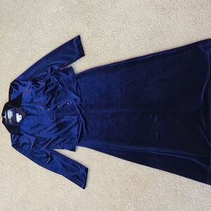 Vintage Karin Stevens Purple Velvet Maxi-Dress With Jacket